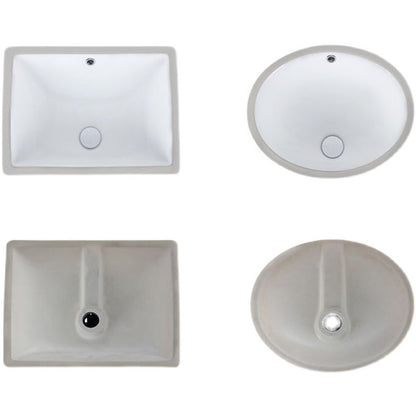 Stylish Undermount Oval Ceramic Sink with Pop Up Drain