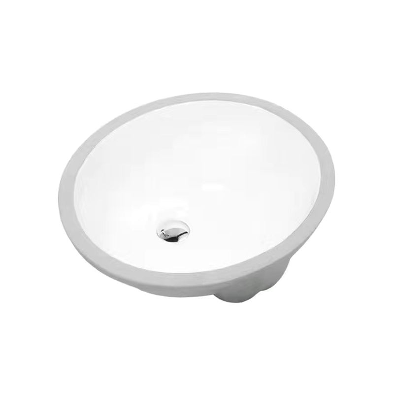 Stylish Undermount Oval Ceramic Sink with Pop Up Drain