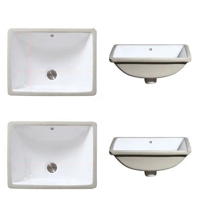 Stylish Undermount Oval Ceramic Sink with Pop Up Drain