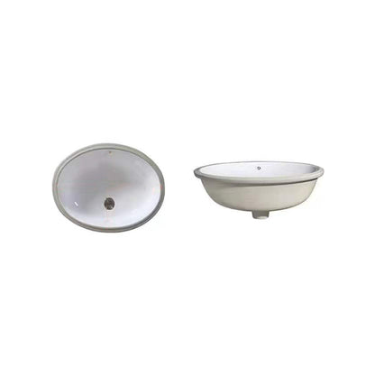 Stylish Undermount Oval Ceramic Sink with Pop Up Drain