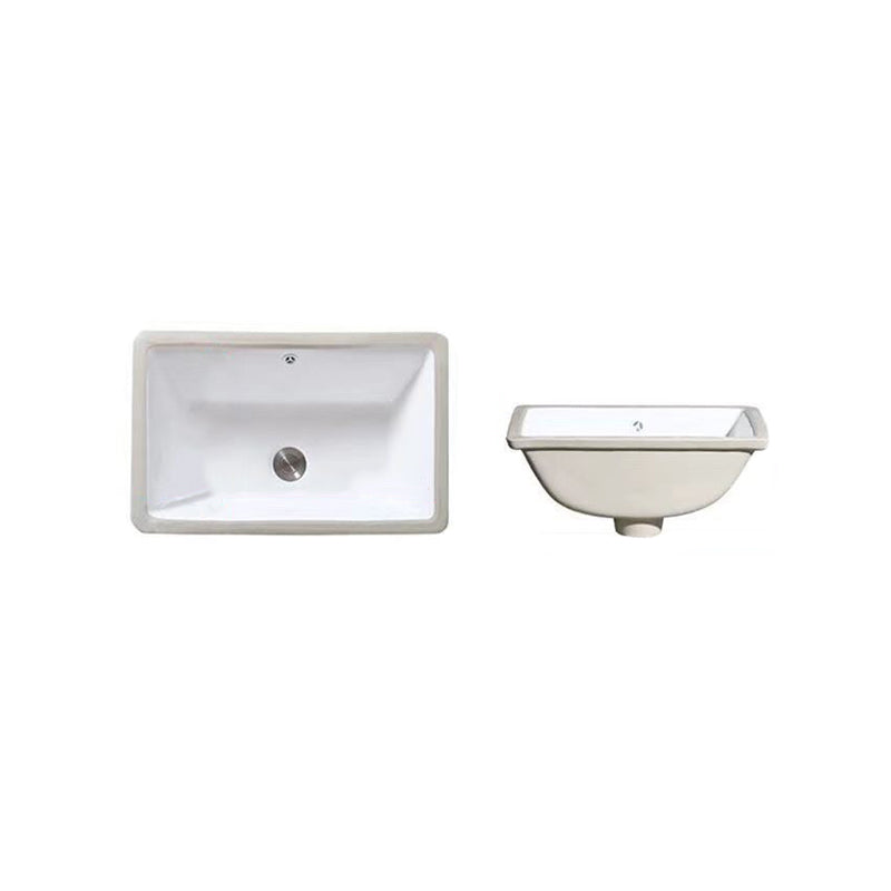 Stylish Undermount Oval Ceramic Sink with Pop Up Drain