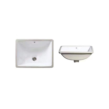 Stylish Undermount Oval Ceramic Sink with Pop Up Drain