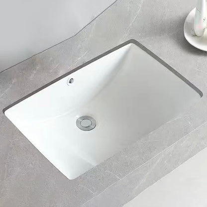 Stylish Undermount Oval Ceramic Sink with Pop Up Drain