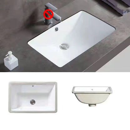 Stylish Undermount Oval Ceramic Sink with Pop Up Drain