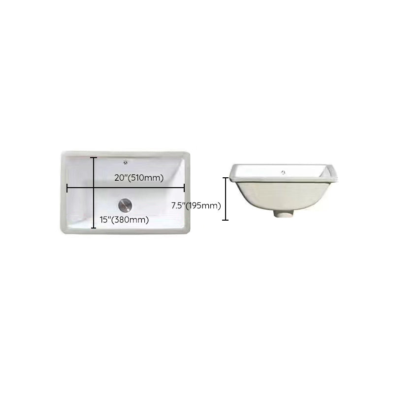 Stylish Undermount Oval Ceramic Sink with Pop Up Drain