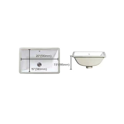 Stylish Undermount Oval Ceramic Sink with Pop Up Drain