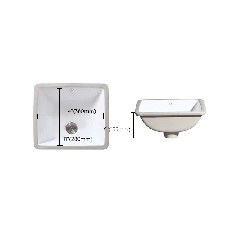 Stylish Undermount Oval Ceramic Sink with Pop Up Drain