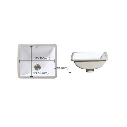 Stylish Undermount Oval Ceramic Sink with Pop Up Drain