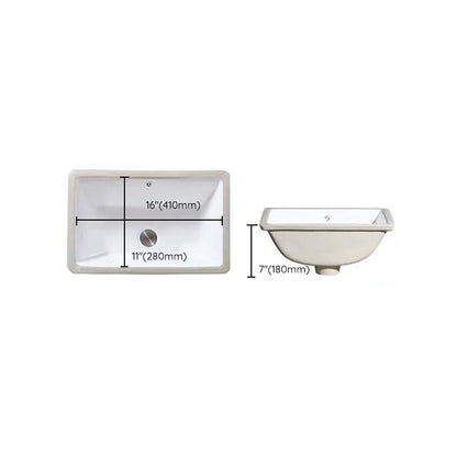 Stylish Undermount Oval Ceramic Sink with Pop Up Drain