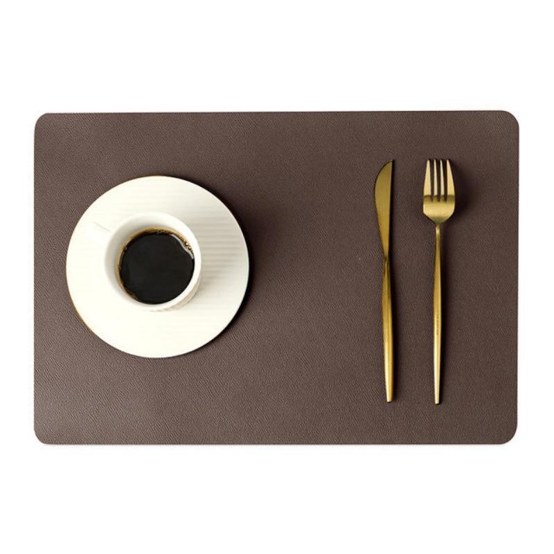 Waterproof Rectangular Table Placemats PU Leather