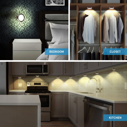 Bright Wireless LED Under Cabinet Lights - 6 Pack