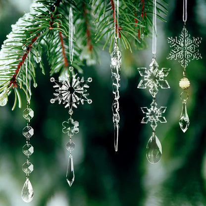 Sparkling Glass Christmas Ornament Set