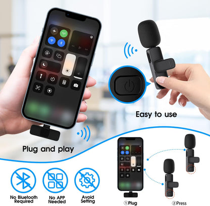 Compact Dual Wireless Mics for iPhone iPad