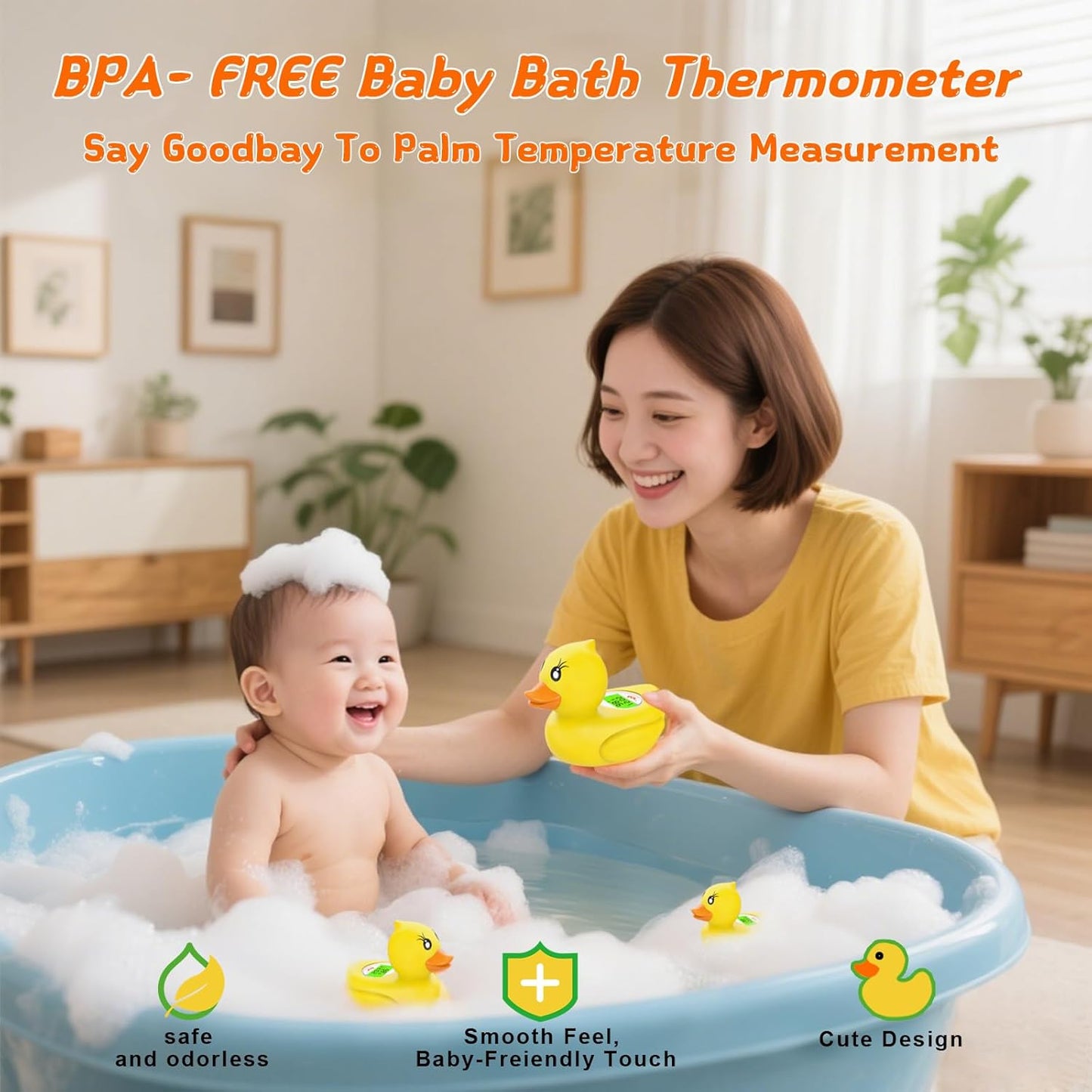 Accurate Digital Baby Bath Thermometer with Color Alert