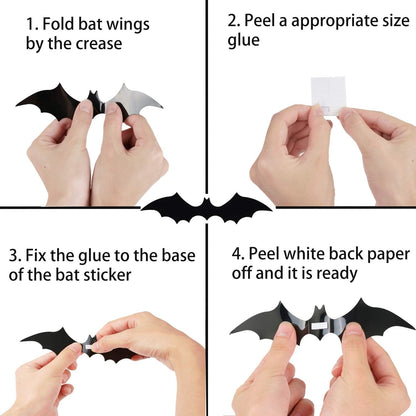 Spooky Wall Decals - Halloween Home Decor Stickers (120 Pack)