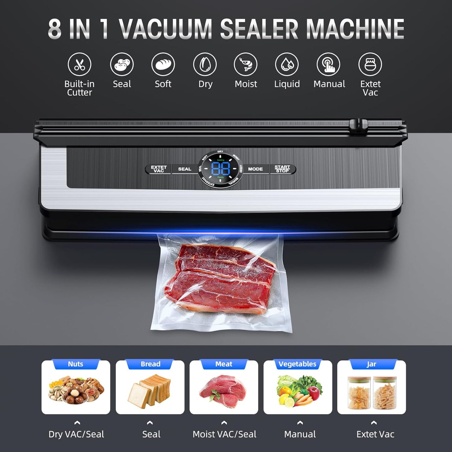 Automatic Food Sealer with Cutter & Vacuum Pump