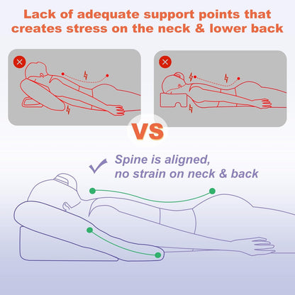 Contour Support Pillow for Stomach Sleepers After Surgery