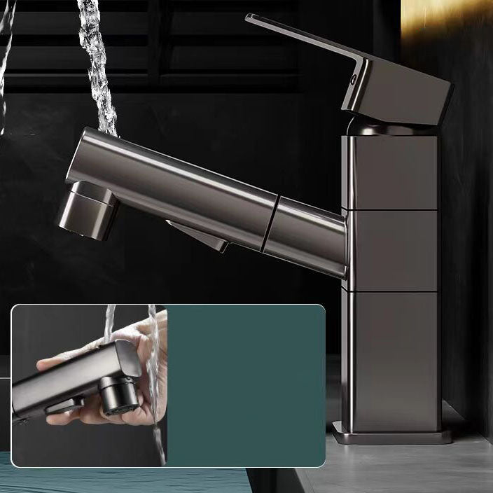 Modern Single Handle Bathroom Faucet with Spray Head