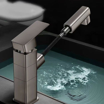 Modern Single Handle Bathroom Faucet with Spray Head