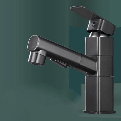 Modern Single Handle Bathroom Faucet with Spray Head