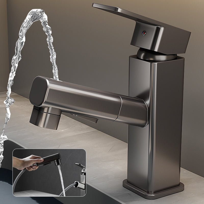 Modern Single Handle Bathroom Faucet with Spray Head