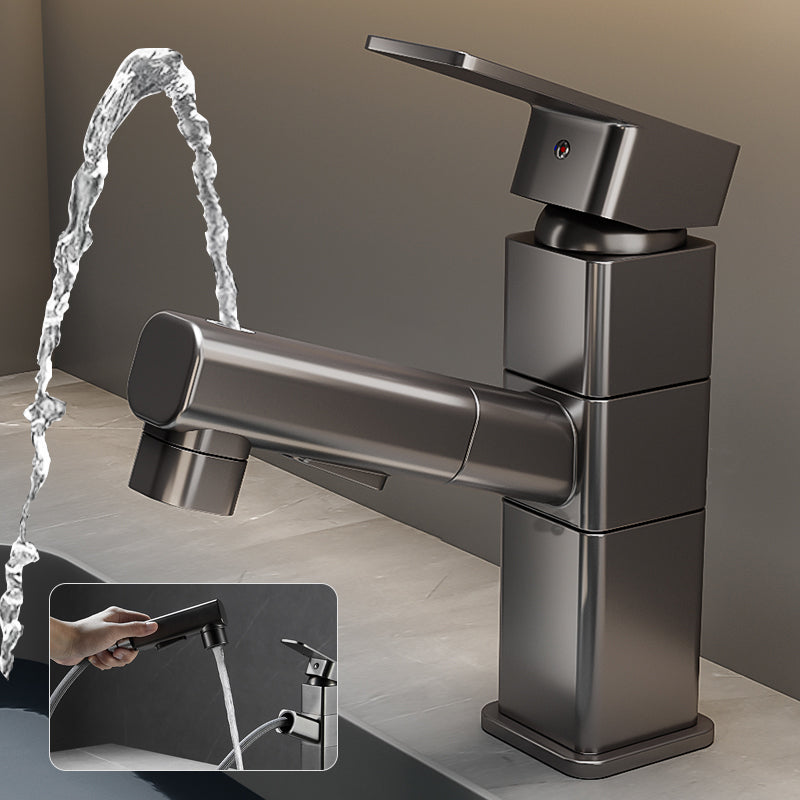 Modern Single Handle Bathroom Faucet with Spray Head