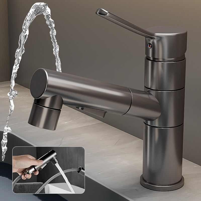 Modern Single Handle Bathroom Faucet with Spray Head