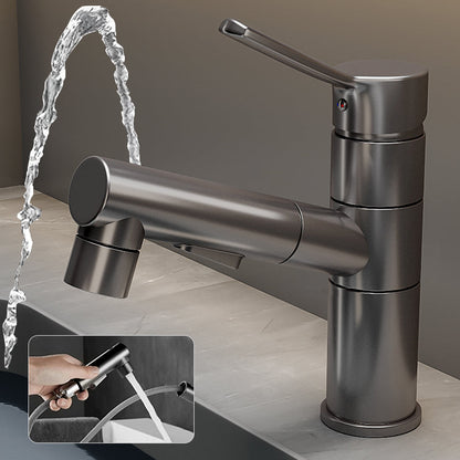Modern Single Handle Bathroom Faucet with Spray Head
