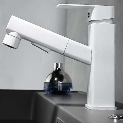 Modern Single Handle Bathroom Faucet with Spray Head