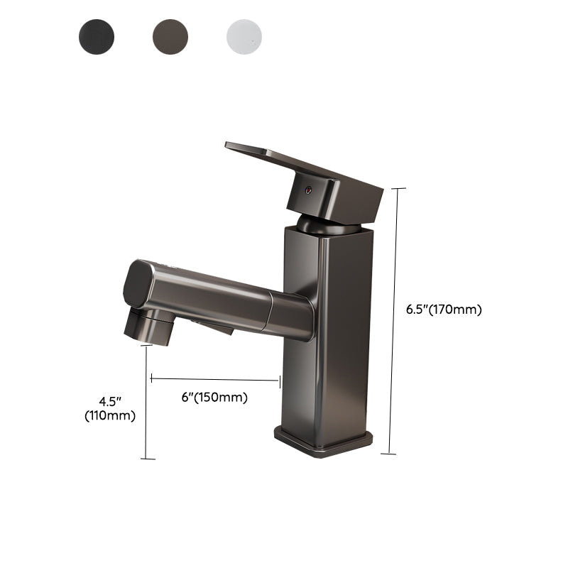 Modern Single Handle Bathroom Faucet with Spray Head