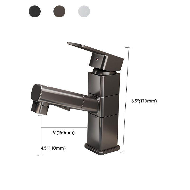 Modern Single Handle Bathroom Faucet with Spray Head