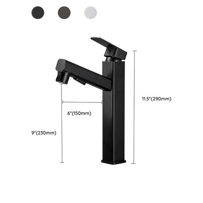 Modern Single Handle Bathroom Faucet with Spray Head