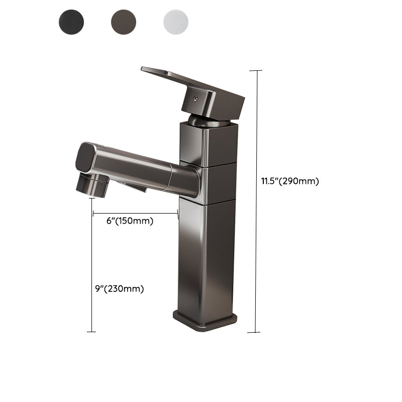 Modern Single Handle Bathroom Faucet with Spray Head