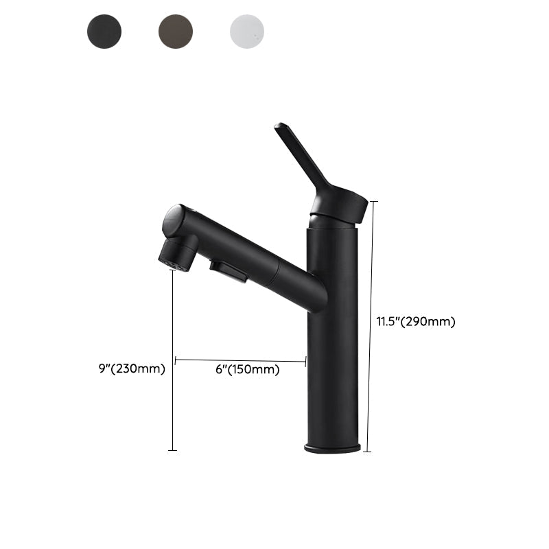 Modern Single Handle Bathroom Faucet with Spray Head