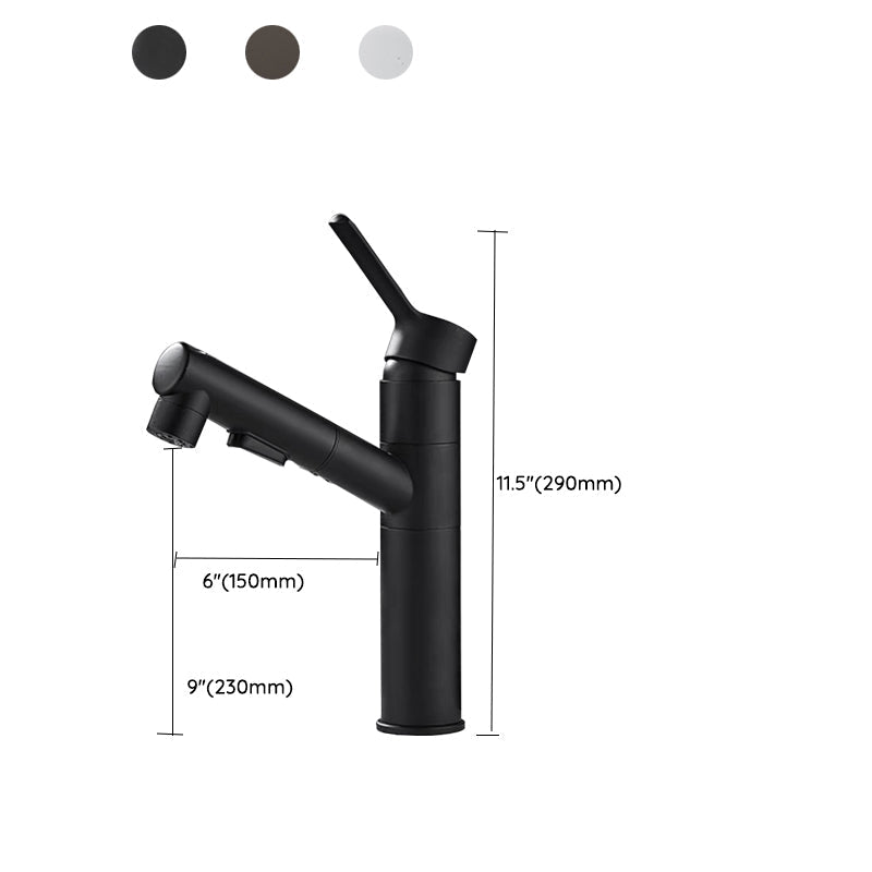 Modern Single Handle Bathroom Faucet with Spray Head