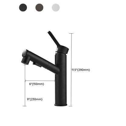 Modern Single Handle Bathroom Faucet with Spray Head
