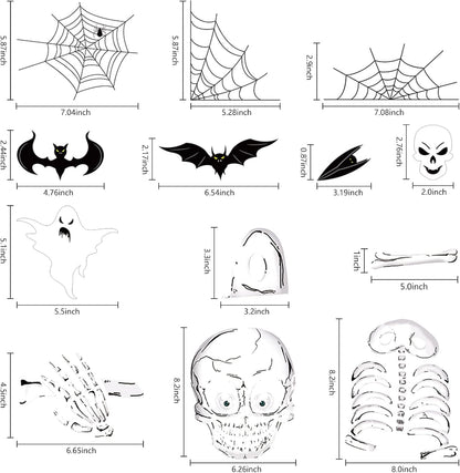 Spooky Halloween Window Stickers - 140PCS Removable Clings