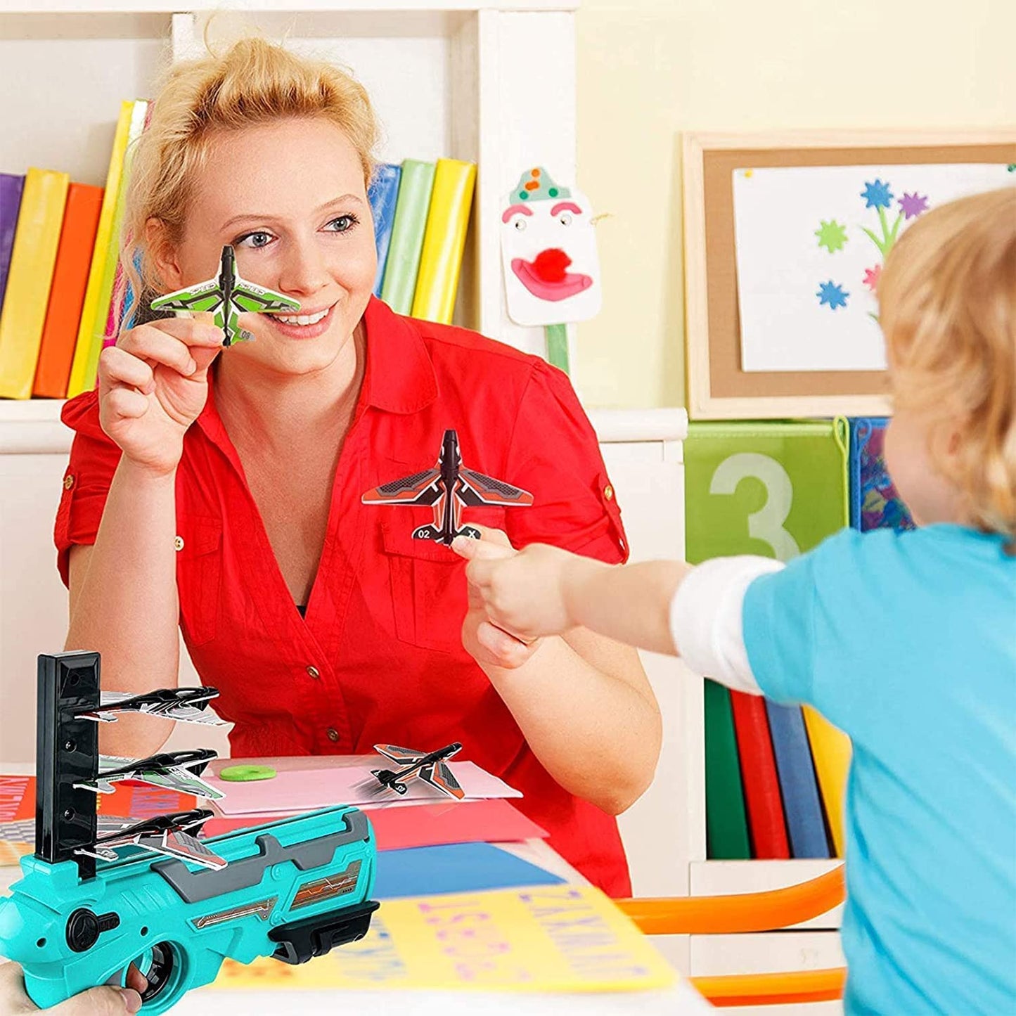 Fun Kids Airplane Toy Launcher Gun
