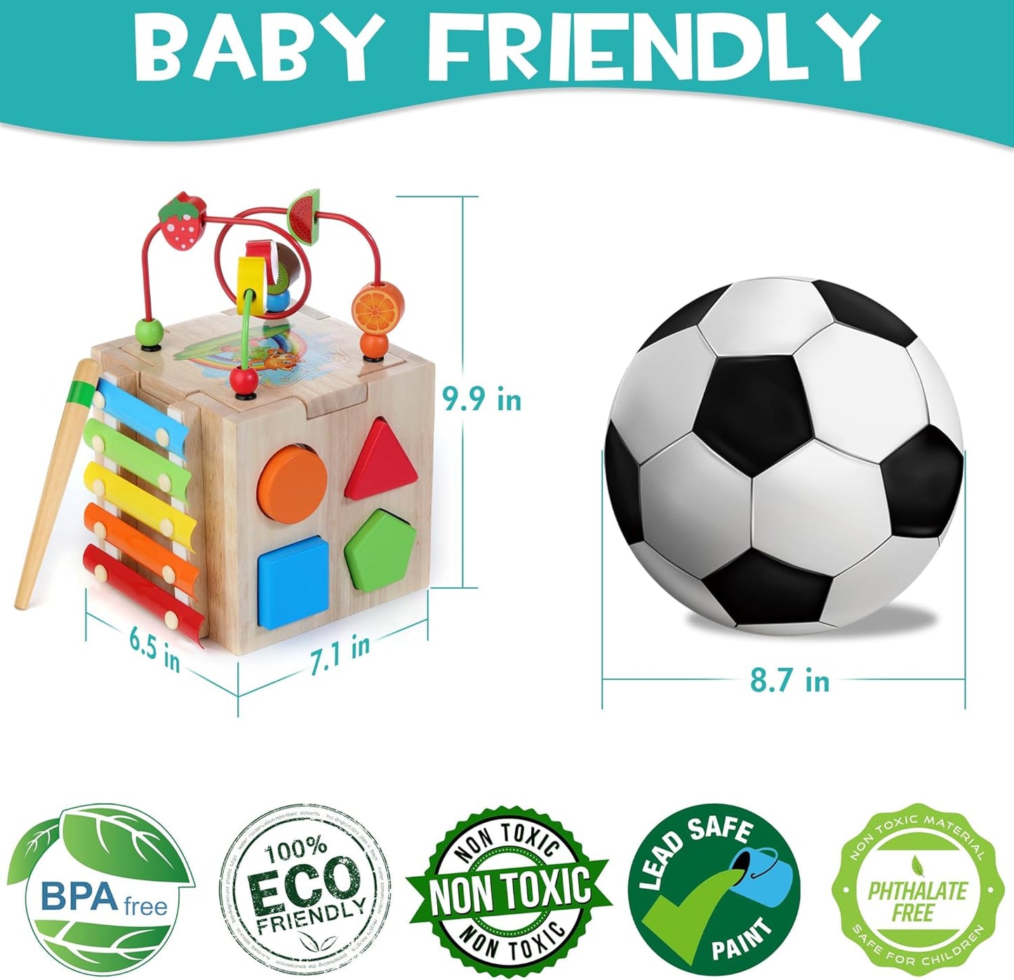 Colorful 8-in-1 Baby Play Cube Toy