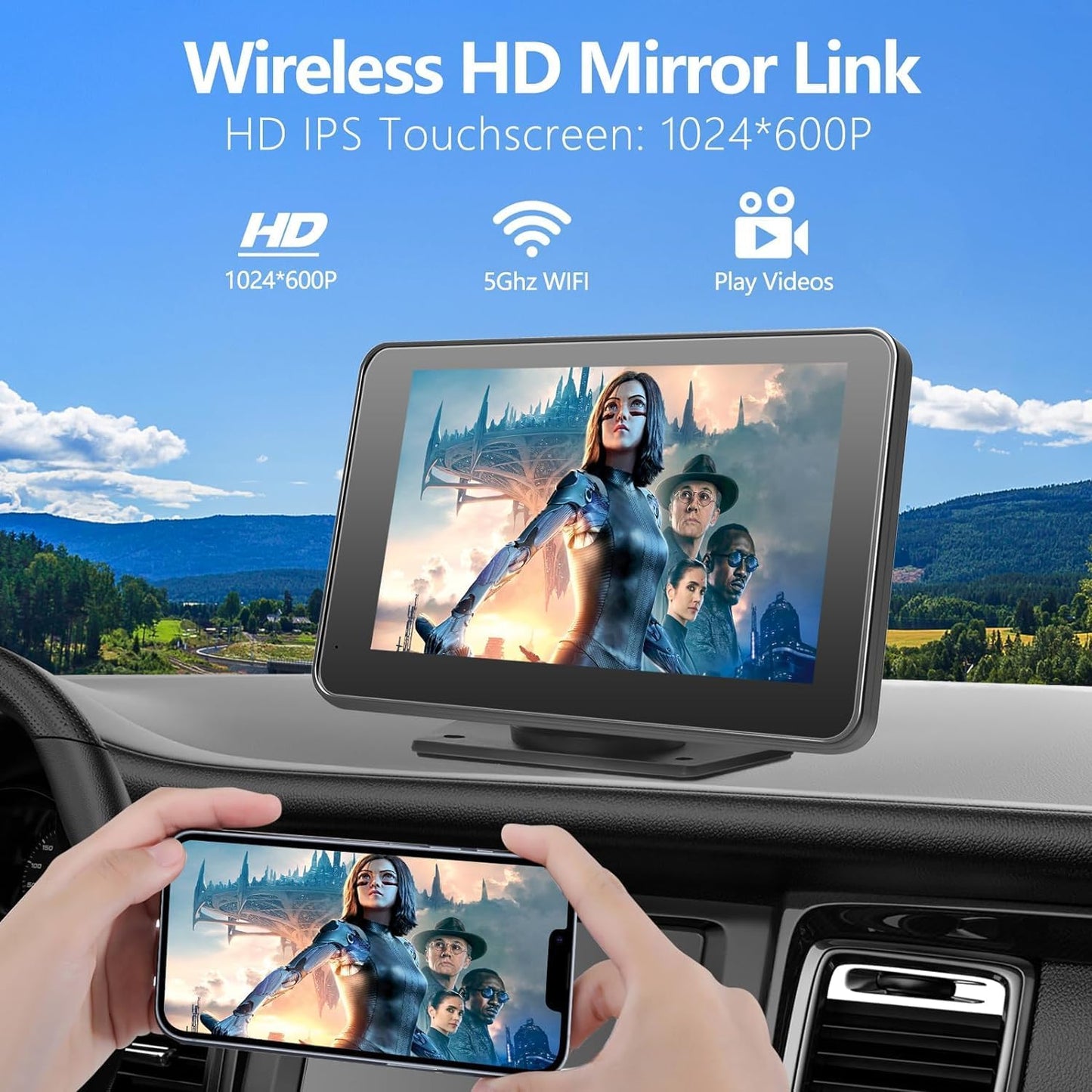 Compact 7 Bluetooth Car Stereo with CarPlay & Android