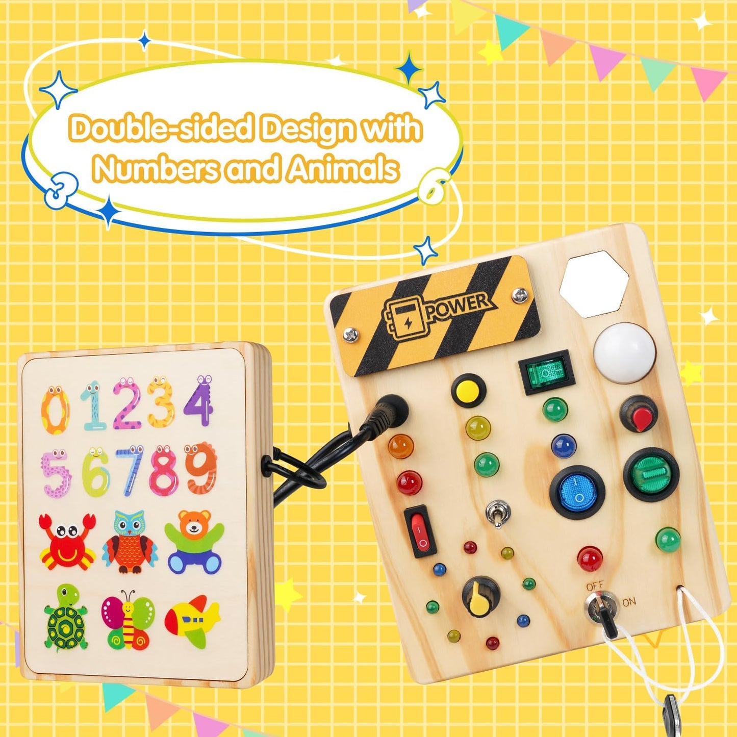 Colorful Kids Educational Pinboard with LED Lights
