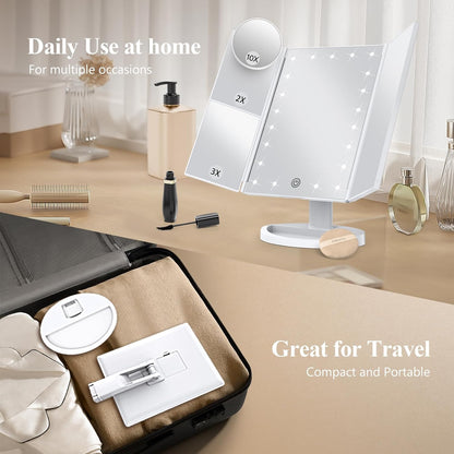 Portable LED Folding Vanity Mirror