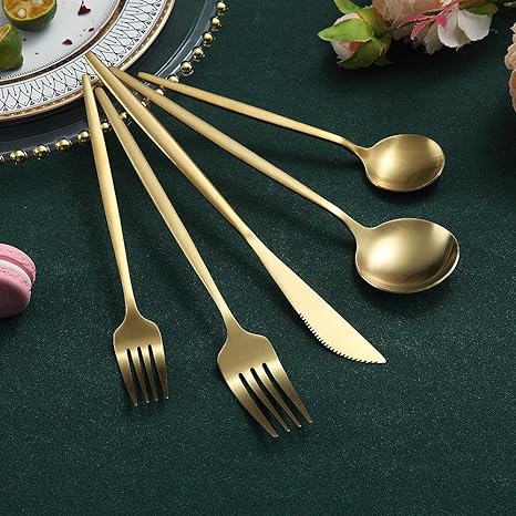 Premium Steel Flatware Set in Trendy Colors