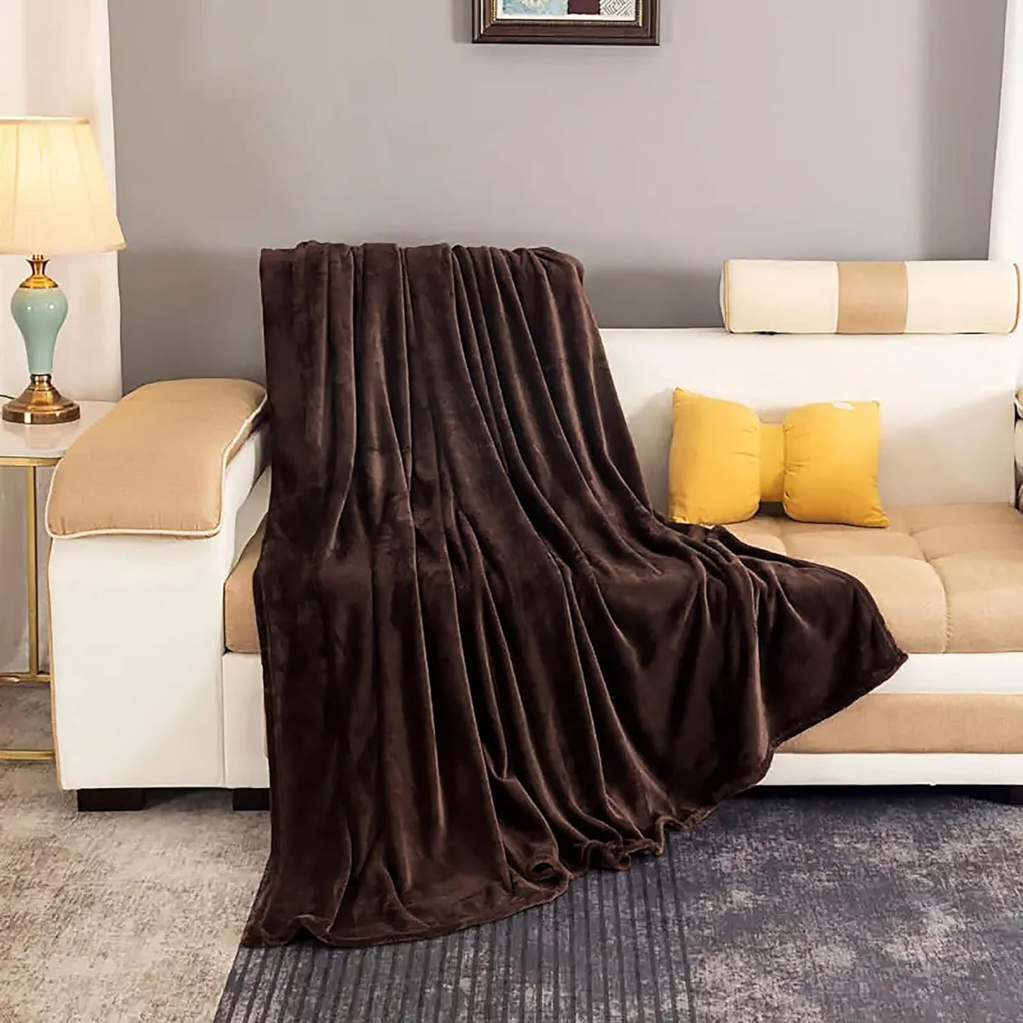 Soft Plush Faux Fur Large Throw Blanket