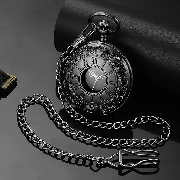 Vintage Leather Mens Pocket Watch