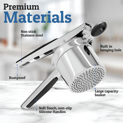 Heavy Duty Stainless Steel Masher for Potatoes and Vegetables