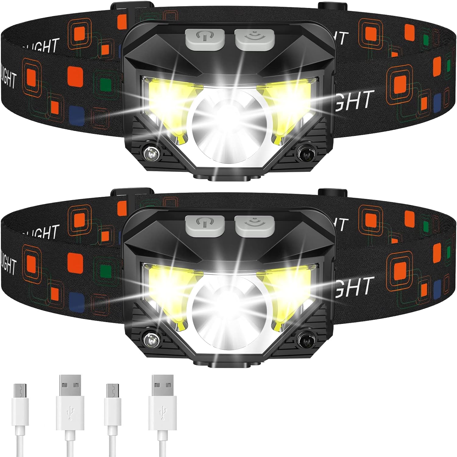 Bright 2-Pack Rechargeable LED Headlights Waterproof - Befez