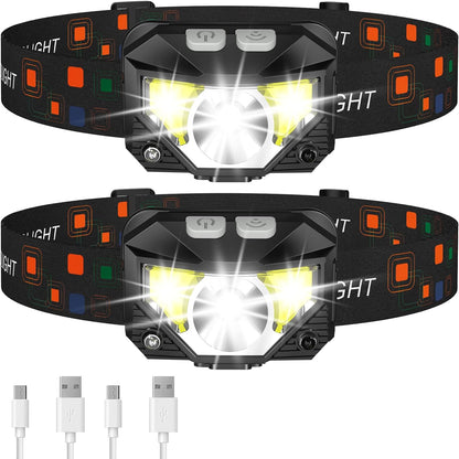Bright 2-Pack Rechargeable LED Headlights Waterproof - Befez