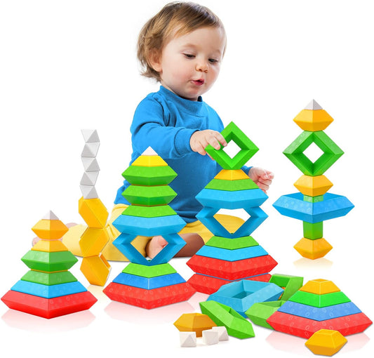 Colorful Wooden Building Blocks for Kids Learning - Befez