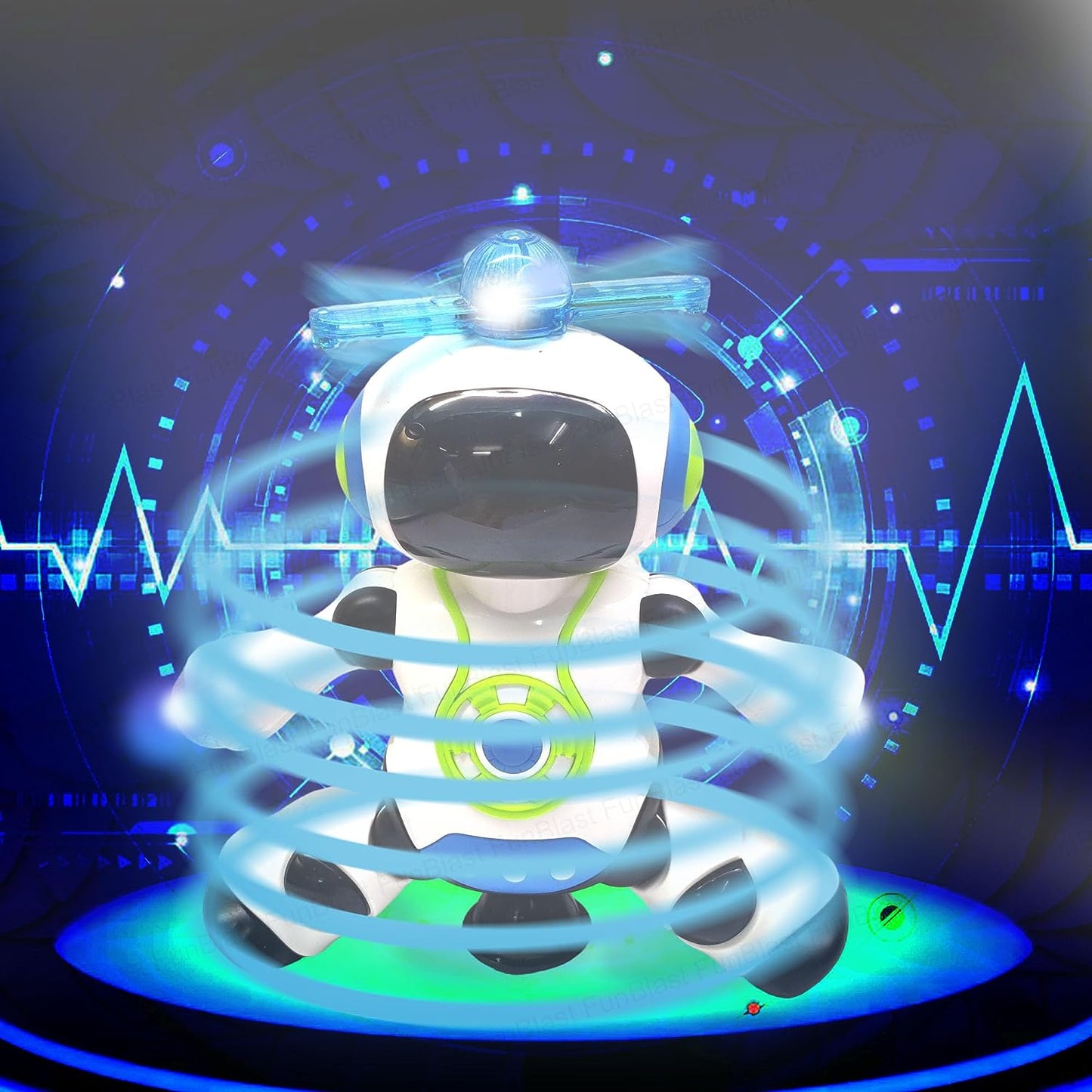 Fun LED Music Robot with 360 Spin